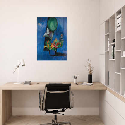 FLOWERS AND CERAMIC PLATE 1913 - Henri Matisse Brushed Aluminum Print - 70x100 cm / 28x40 inches | Henri Matisse Aluminum Print | Henri Matisse Prints