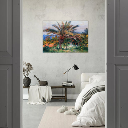 Palm Tree at Bordighera - claude monet Brushed Aluminum Print - 70x100 cm / 28x40 inches | claude monet Aluminum Print | claude monet Prints