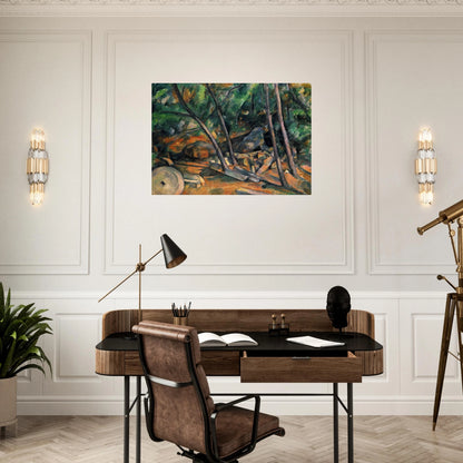 Woods with Millstone - Paul Cézanne Brushed Aluminum Print - 70x100 cm / 28x40 inches | Paul Cézanne Aluminum Print | Paul Cézanne Prints