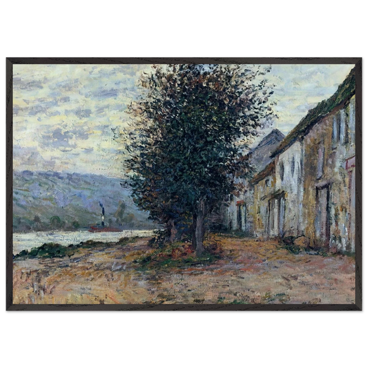 The Banks of the Seine N1 - claude monet 70x100 cm / 28x40 inches Framed Art Print – Black Wooden Frame