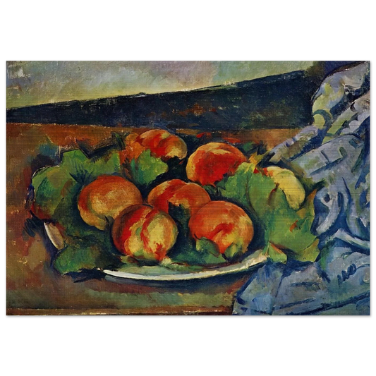 Dish of Peaches - Paul Cézanne Brushed Aluminum Print - 70x100 cm / 28x40 inches | Paul Cézanne Aluminum Print | Paul Cézanne Prints