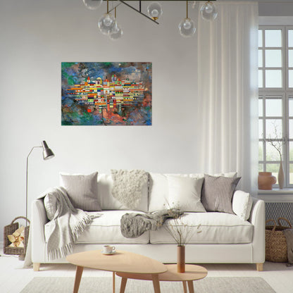 CITY 1954 - Rene Portocarrero Brushed Aluminum Print - 70x100 cm / 28x40 inches | Rene Portocarrero Aluminum Print | Rene Portocarrero Prints