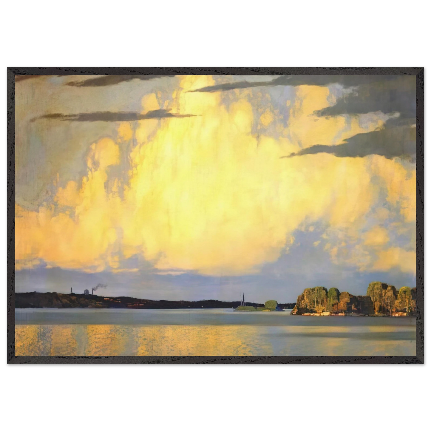Serenity Lake of the Woods - 1922 - Frank Johnston 70x100 cm / 28x40 inches Framed Art Print – Black Wooden Frame