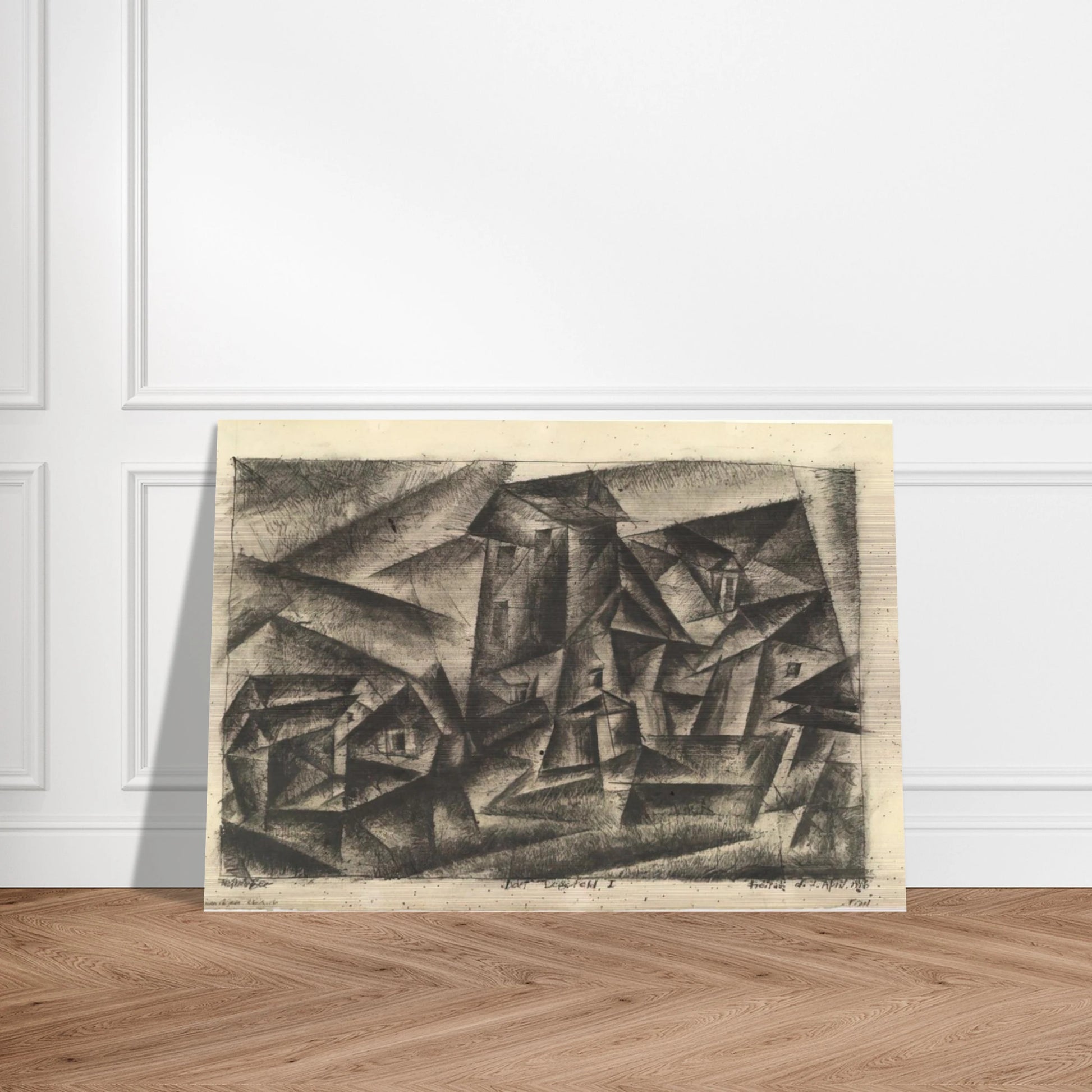 THE VILLAGE OF LEGEFELD I DORF LEGEFELD I 1916 - Lyonel Feininger Brushed Aluminum Print - 70x100 cm / 28x40 inches | Lyonel Feininger Aluminum Print | Lyonel Feininger Prints