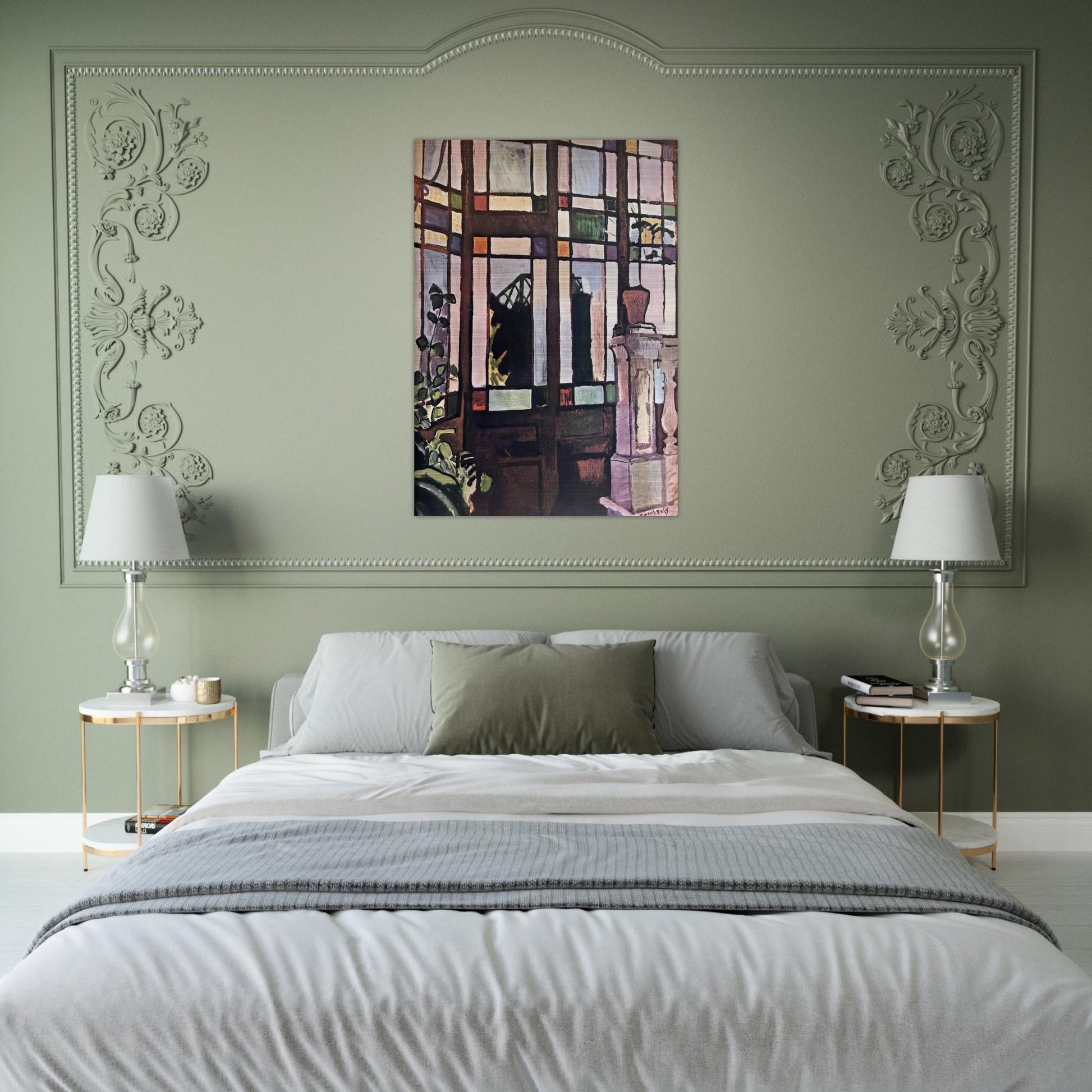 WINDOW WITH COLOURED GLASSES 1906 - Raoul Dufy Brushed Aluminum Print - 70x100 cm / 28x40 inches | Raoul Dufy Aluminum Print | Raoul Dufy Prints