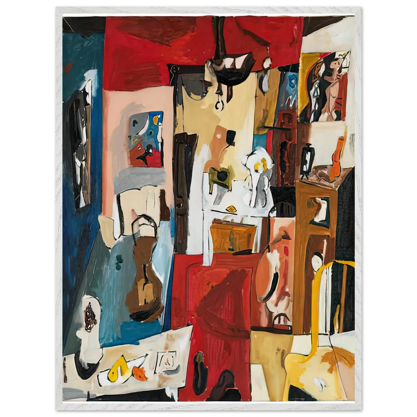 Helen Frankenthaler - 21st Street Studio, 1950- Wall Art - 30x40 cm / 12x16 inches - Premium Wooden Framed Poster With Fine Art Paper-canvas - Wood frame