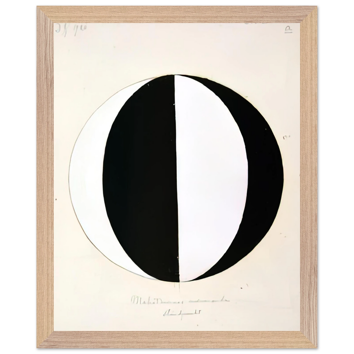 Hilma af Klint - THE MAHATMAS PRESENT STANDING POINT SERIES II NO 2A 1920 Wall art - 27x35 cm / 11x14 inches - Premium Wooden Framed Poster With Fine Art Paper-canvas - Wood frame