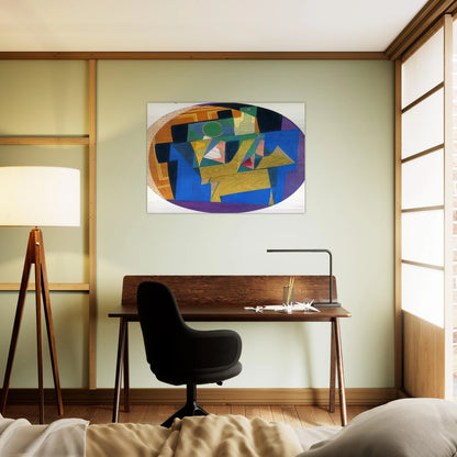 FRUIT BOWL WITH BOTTLE - Juan Gris Brushed Aluminum Print - 70x100 cm / 28x40 inches | Juan Gris Aluminum Print | Juan Gris Prints