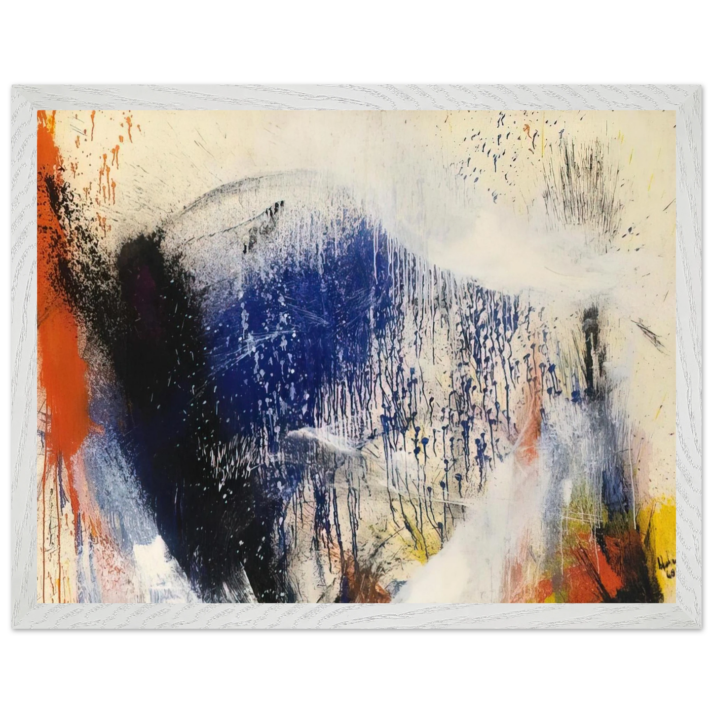 Helen Frankenthaler - Untitled - 1960 Wall art - 27x35 cm / 11x14 inches - Premium Wooden Framed Poster With Fine Art Paper-canvas - Black frame