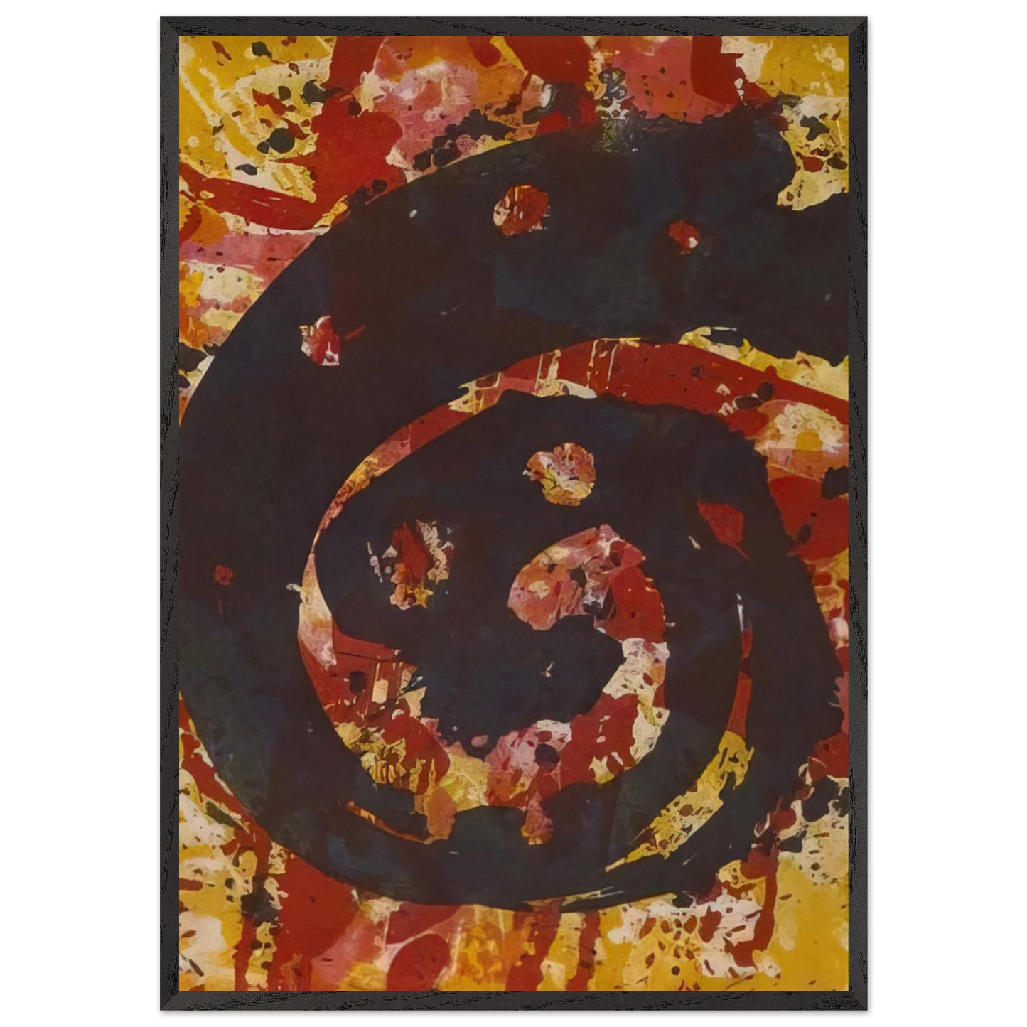 Untitled  L I48 SFE-015  - Sam Francis 70x100 cm / 28x40 inches Framed Art Print – Black Wooden Frame