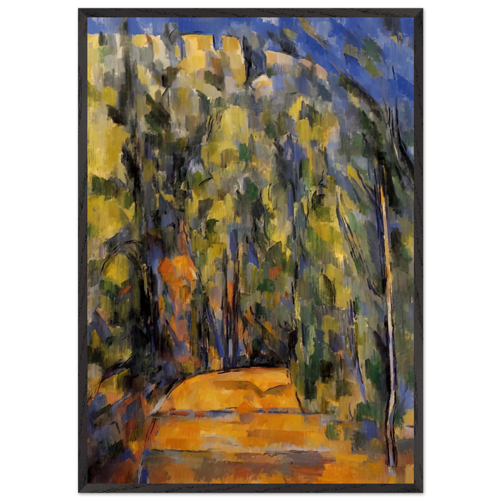 Bend in Forest Road - Paul Cezanne 70x100 cm / 28x40 inches Framed Art Print – Black Wooden Frame