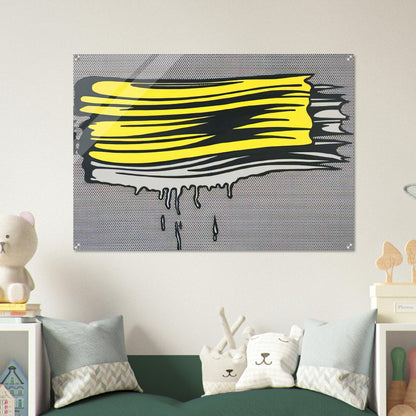 YELLOW AND WHITE BRUSHSTROKES 1965 - Roy Lichtenstein Acrylic Print - 70x100 cm / 28x40″ inches