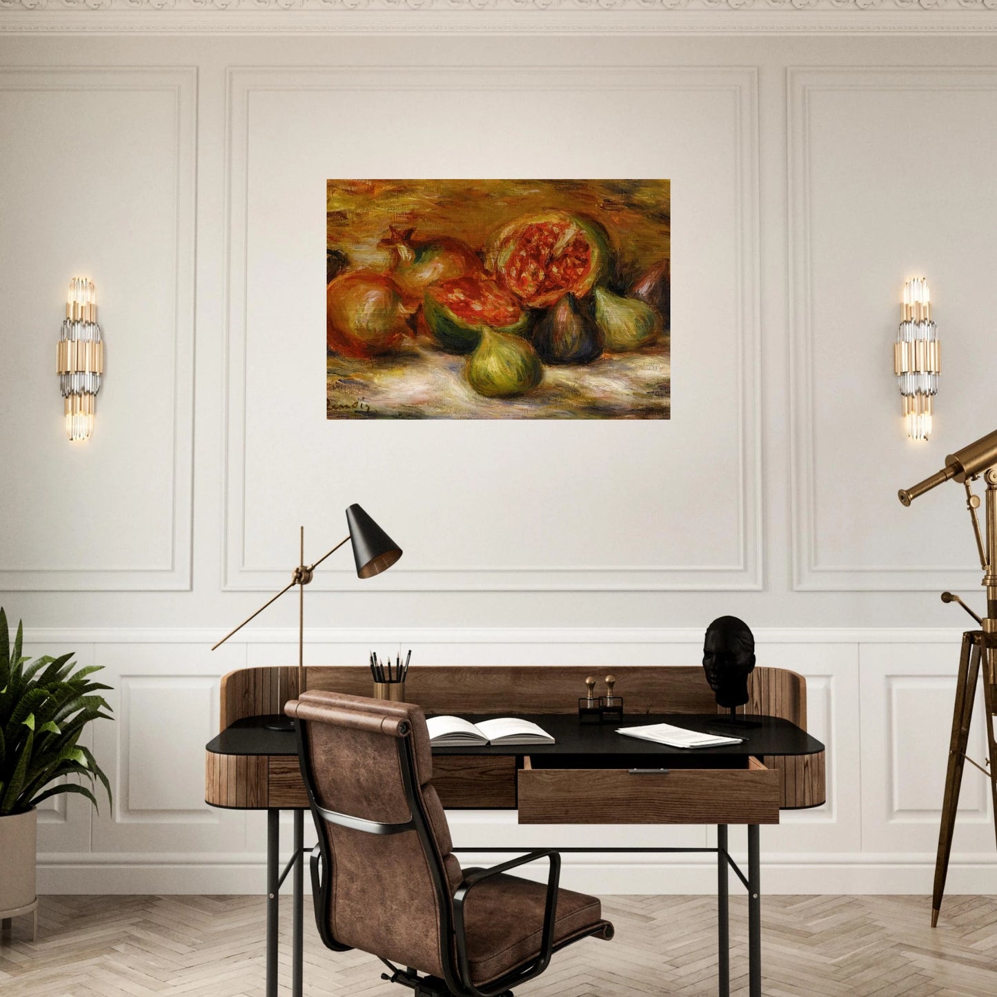 Still Life with Figs - Pierre-Auguste Renoir Brushed Aluminum Print - 70x100 cm / 28x40 inches | Pierre-Auguste Renoir Aluminum Print | Pierre-Auguste Renoir Prints