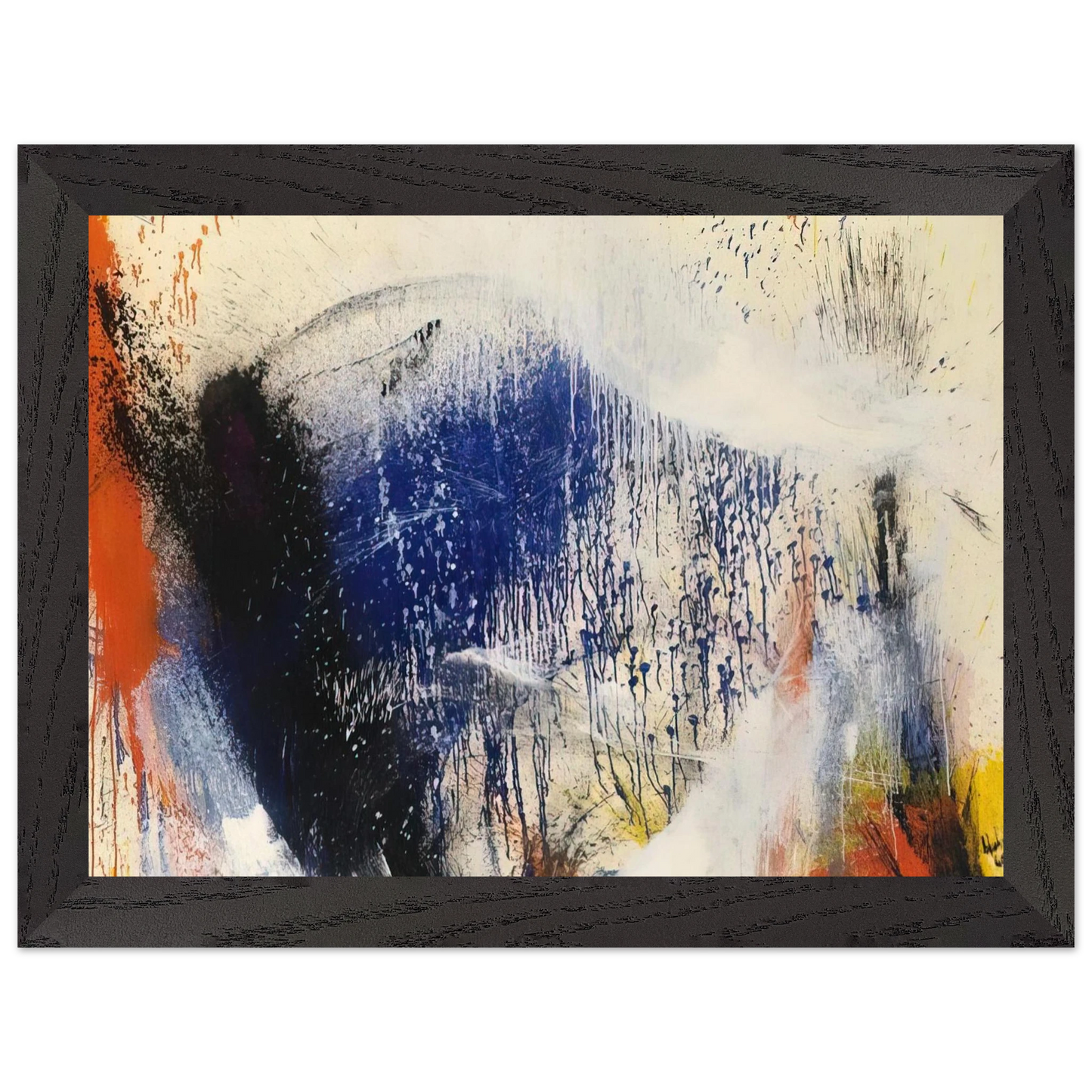 Helen Frankenthaler - Untitled - 1960 Wall art - 15x20 cm / 6x8 inches - Premium Wooden Framed Poster With Fine Art Paper-canvas - Black frame