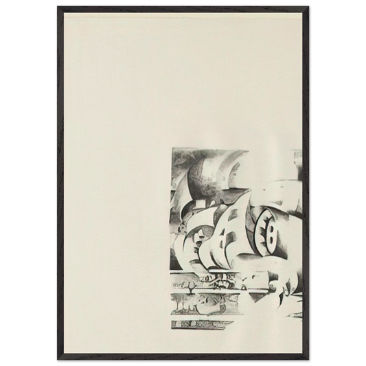 ELEVENTH STONE 1970 - Lee Bontecou 70x100 cm / 28x40 inches Framed Art Print – Black Wooden Frame