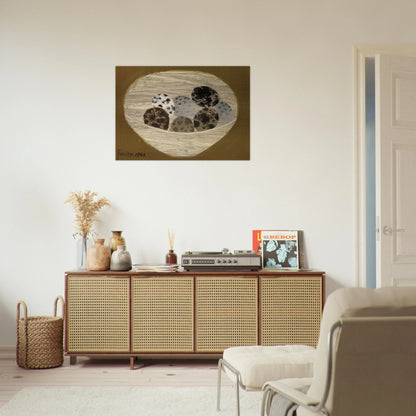 Quail Eggs - 1983 - Mary Fedden Brushed Aluminum Print - 70x100 cm / 28x40 inches | Mary Fedden Aluminum Print | Mary Fedden Prints