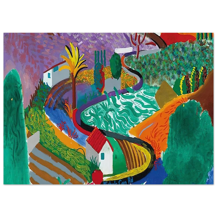 David Hockney - David Hockney Wall art - 13x18 cm / 5x7 inches - Premium Wooden Framed Poster With Fine Art Paper-canvas - Wood frame