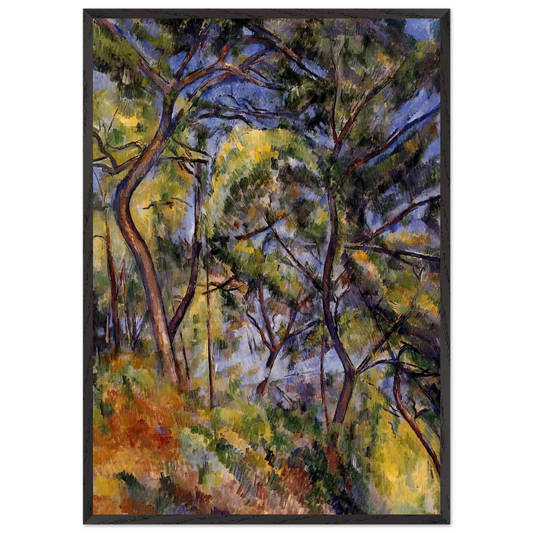 Forest N3 - Paul Cezanne 70x100 cm / 28x40 inches Framed Art Print – Black Wooden Frame