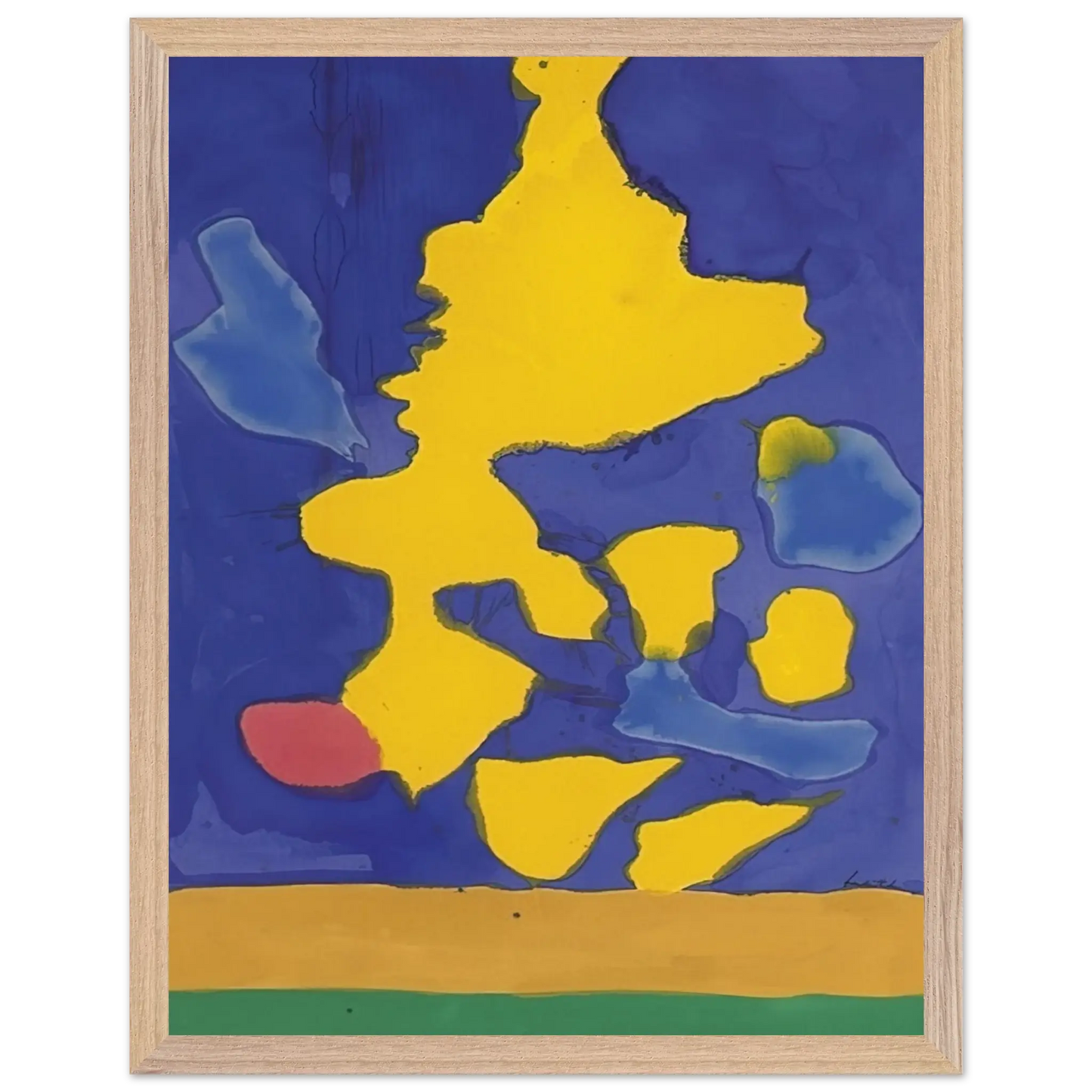 Helen Frankenthaler - Saturn Revisited - 1964 Wall art - 70x100 cm / 28x40 Inches - Premium Wooden Framed Poster With Fine Art Paper - Black frame