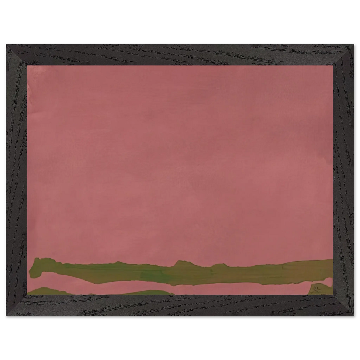 Helen Frankenthaler - Green Likes Mauve - 1970 Wall art - 45x60 cm / 18x24 Inches - Premium Wooden Framed Poster With Fine Art Paper - Wood frame