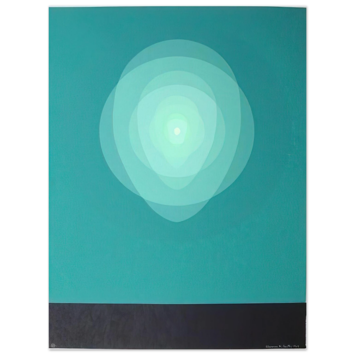 Clarence Holbrook Carter - Teal Mandala - 1969  75x100 cm / 30x40inches Fine Art Poster