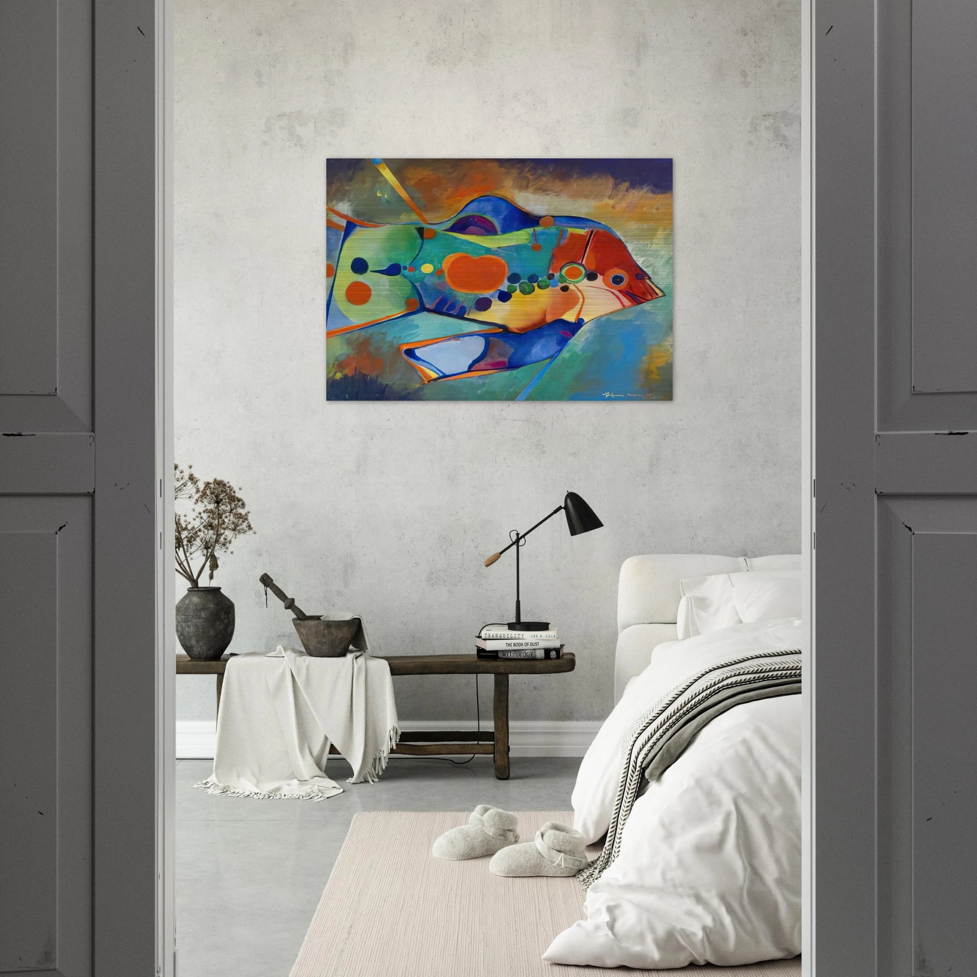 Fish - Naïve Art Primitivism - Aldemir Martins Brushed Aluminum Print - 70x100 cm / 28x40 inches | Aldemir Martins Aluminum Print | Aldemir Martins Prints