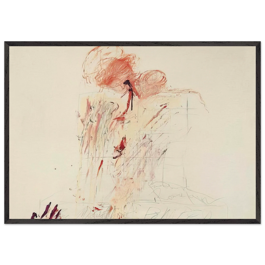 Death of Pompey  Rome  - Cy Twombly 70x100 cm / 28x40 inches Framed Art Print – Black Wooden Frame