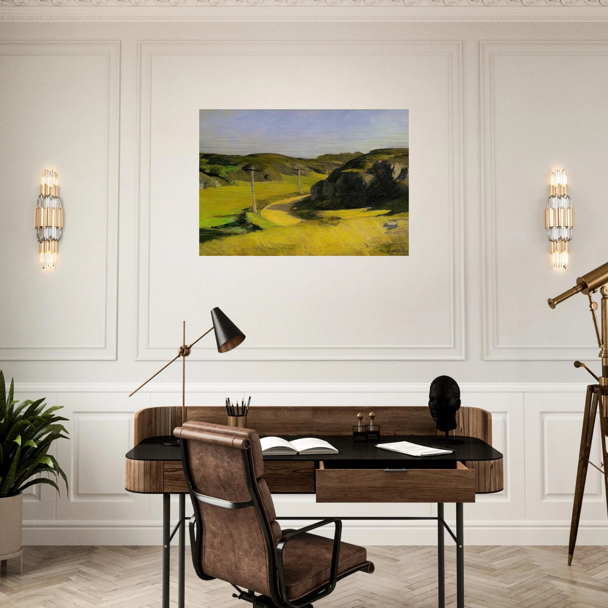 Road in Maine - Edward Hopper Brushed Aluminum Print - 70x100 cm / 28x40 inches | Edward Hopper Aluminum Print | Edward Hopper Prints