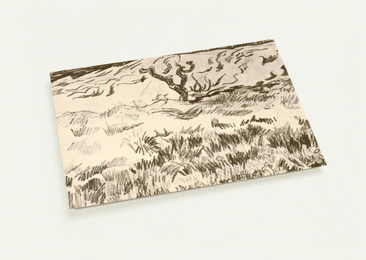 Field with Bare Tree By Vincent van Gogh Pack of 10 Post Cards | Vincent van Gogh Post Cards | A6 (10.5 x 14.8 cm) - 4.1 x 5.8 inches