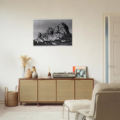 PENTEDATTIO CALABRIA OCTOBER 1930 1930 - MC Escher Brushed Aluminum Print - 70x100 cm / 28x40 inches | MC Escher Aluminum Print | MC Escher Prints | Maurits Cornelis Escher Prints