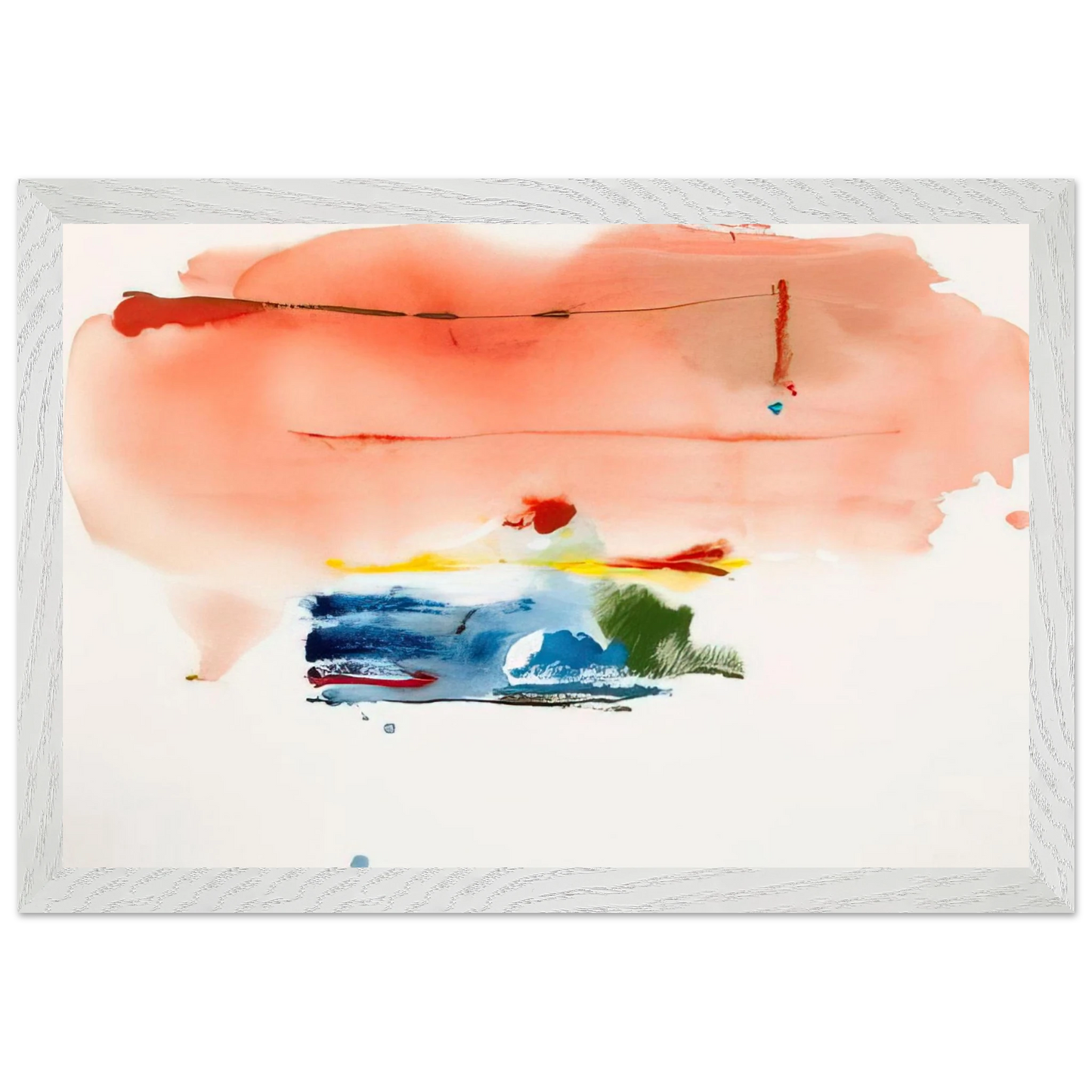 Helen Frankenthaler - Santa Fe II - 1986 Wall art - 45x60 cm / 18x24 inches - Premium Wooden Framed Poster With Fine Art Paper-canvas - Black frame