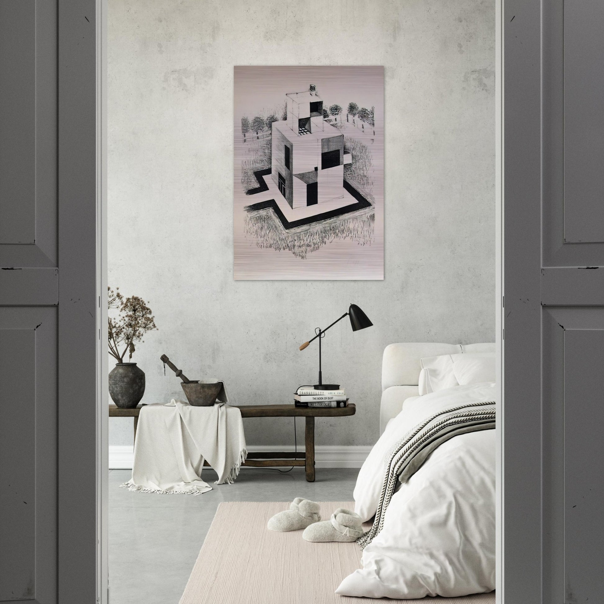 Haus Des Weissen Mannes - 1924 - Johannes Itten Brushed Aluminum Print - 70x100 cm / 28x40 inches | Johannes Itten Aluminum Print | Johannes Itten Prints
