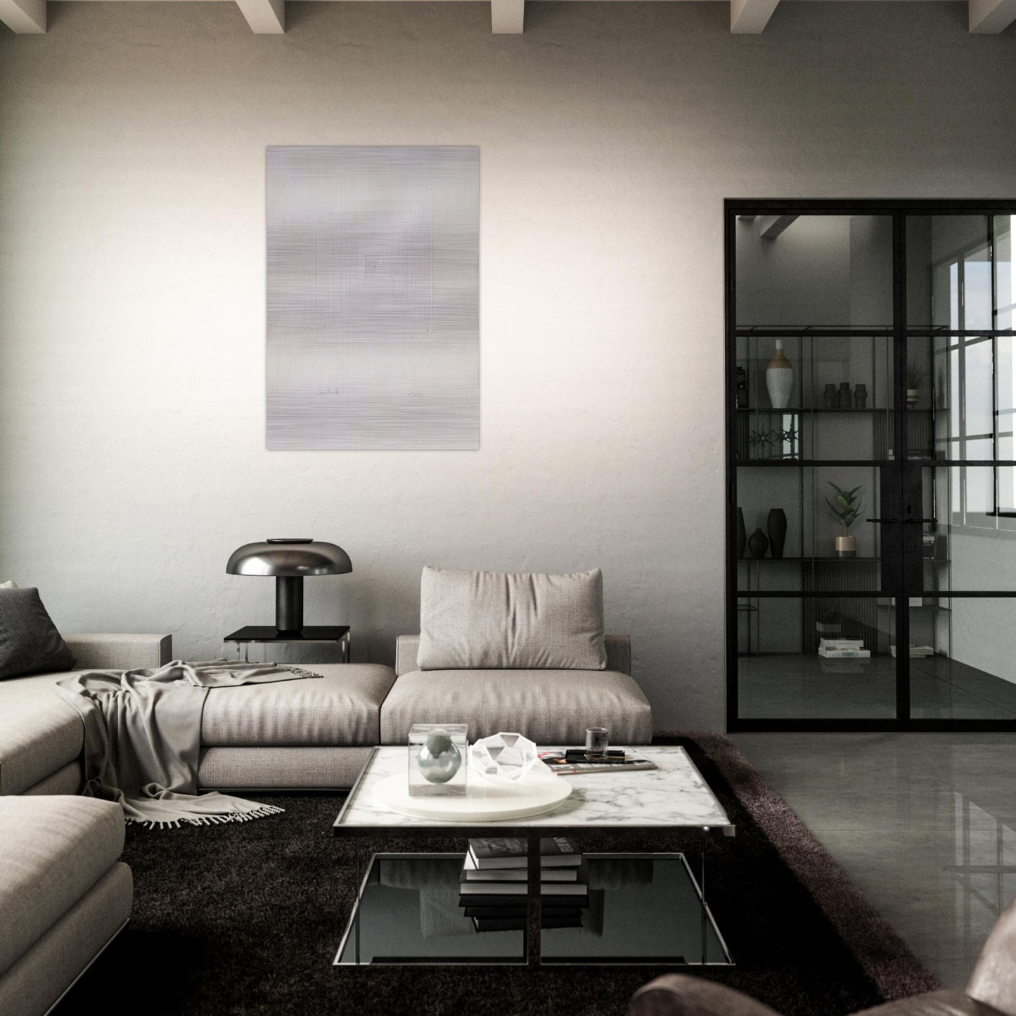 Similmente - Spatialism - Enrico Castellani Brushed Aluminum Print - 70x100 cm / 28x40 inches | Enrico Castellani Aluminum Print | Enrico Castellani Prints