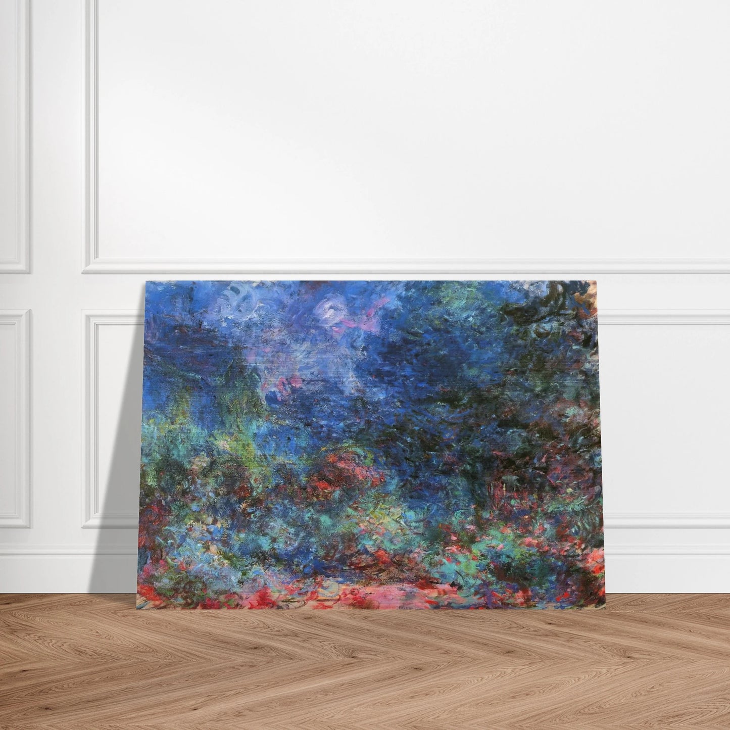 The House at Giverny Viewed from the Rose Garden - claude monet Brushed Aluminum Print - 70x100 cm / 28x40 inches | claude monet Aluminum Print | claude monet Prints