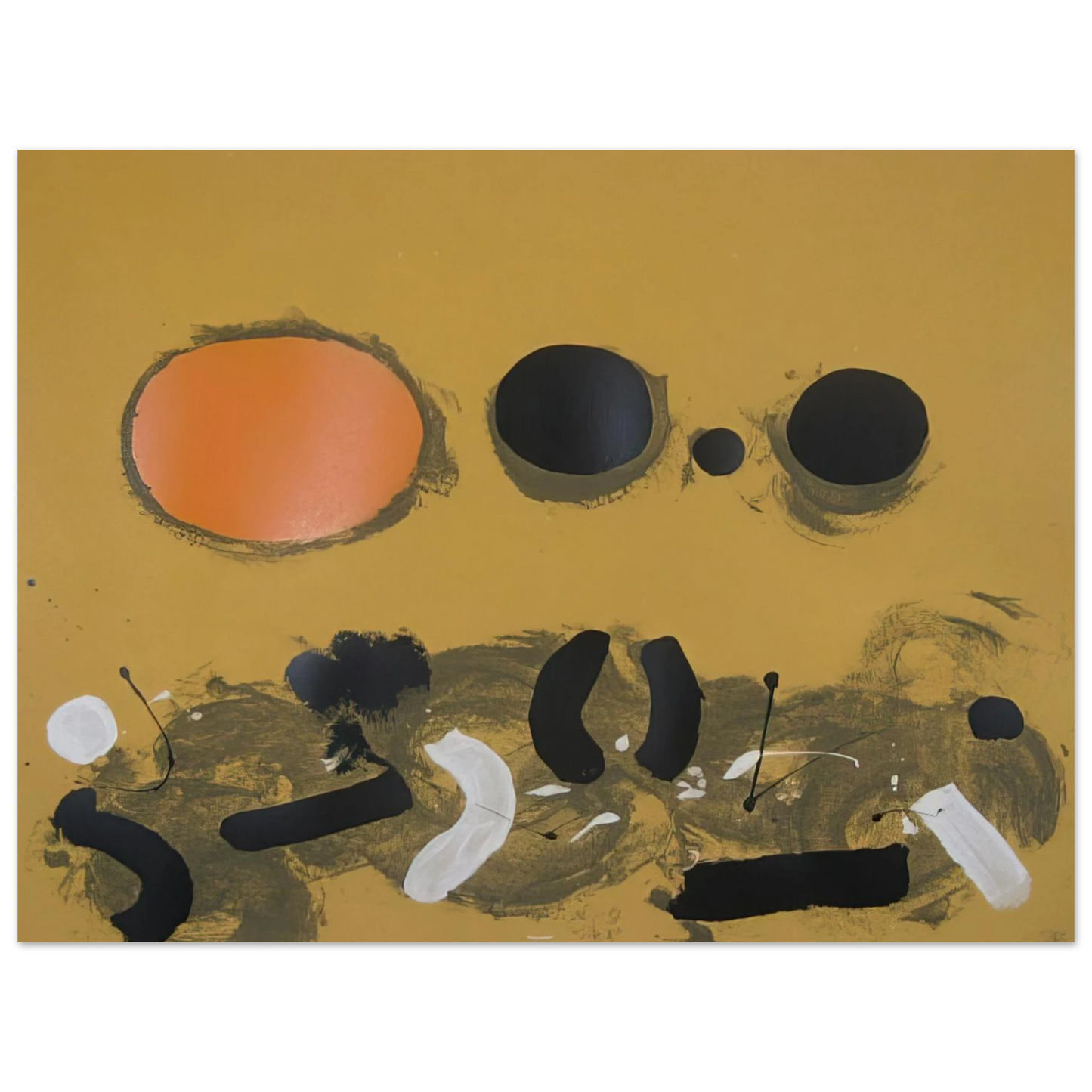 Adolph Gottlieb - Orange Oval - 1972  75x100 cm / 30x40inches Fine Art Poster