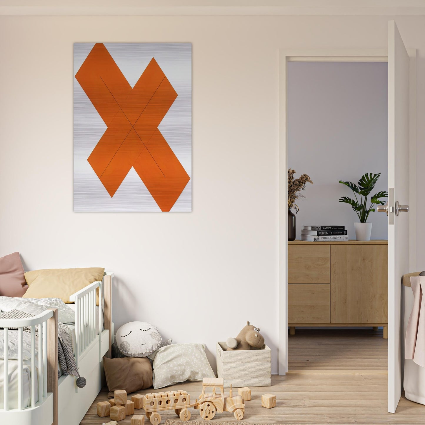 X WITHIN X ORANGE 1981 - Robert Mangold Brushed Aluminum Print - 70x100 cm / 28x40 inches | Robert Mangold Aluminum Print | Robert Mangold Prints