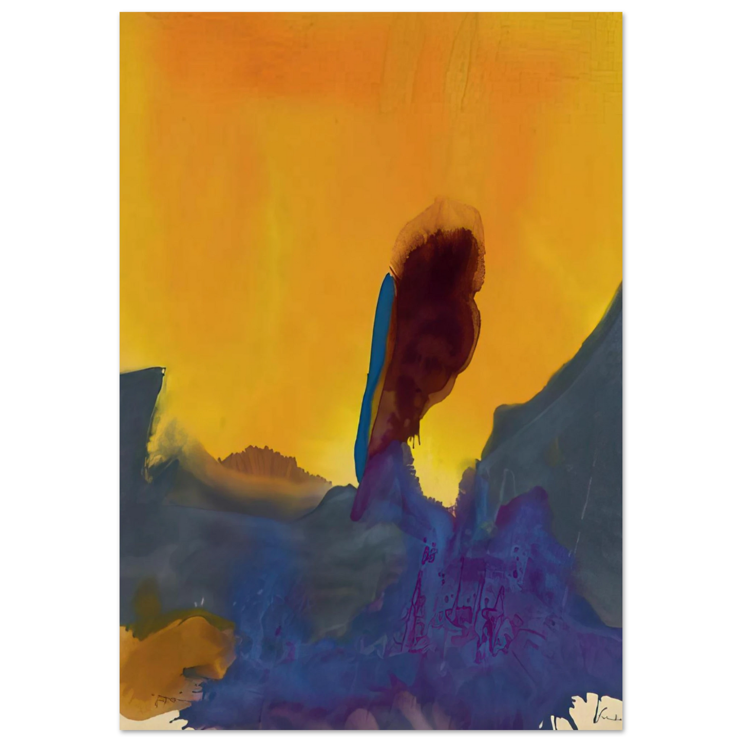 Helen Frankenthaler - Glow II - 1968 Wall art - 13x18 cm / 5x7 inches - Fine Art Poster-canvas - -