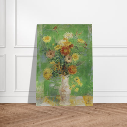 Chrysanthemums and Sunflowers - Post-Impressionism - Le Pho Brushed Aluminum Print - 70x100 cm / 28x40 inches | Le Pho Aluminum Print | Le Pho Prints
