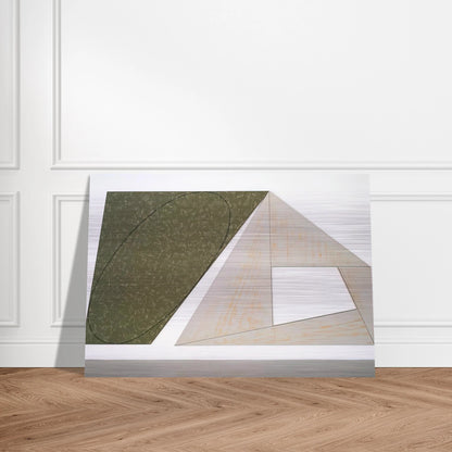 GREEN TILTED ELLIPSE GRAY FRAME 1989 - Robert Mangold Brushed Aluminum Print - 70x100 cm / 28x40 inches | Robert Mangold Aluminum Print | Robert Mangold Prints