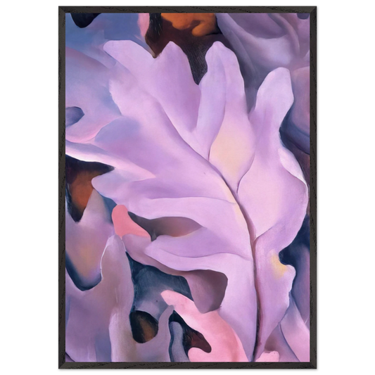 Purple Leaves - Georgia OKeeffe 70x100 cm / 28x40 inches Framed Art Print – Black Wooden Frame