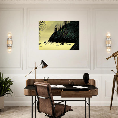 Spruce Redwood and Pine - Eyvind Earle Brushed Aluminum Print - 70x100 cm / 28x40 inches | Eyvind Earle Aluminum Print | Eyvind Earle Prints