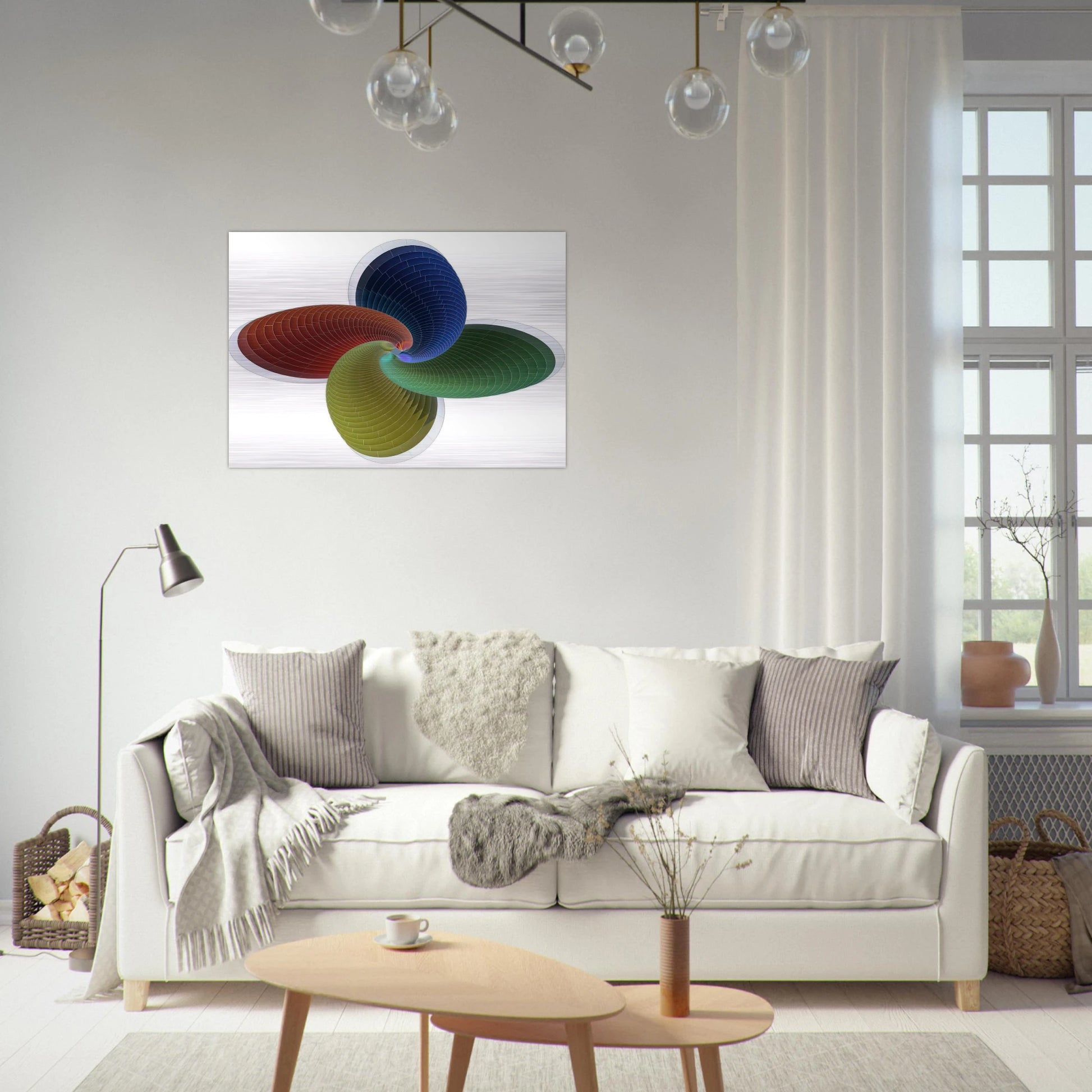 Tower of Fire, parametric model - Abstract Art - Johannes Itten Brushed Aluminum Print - 70x100 cm / 28x40 inches | Johannes Itten Aluminum Print | Johannes Itten Prints