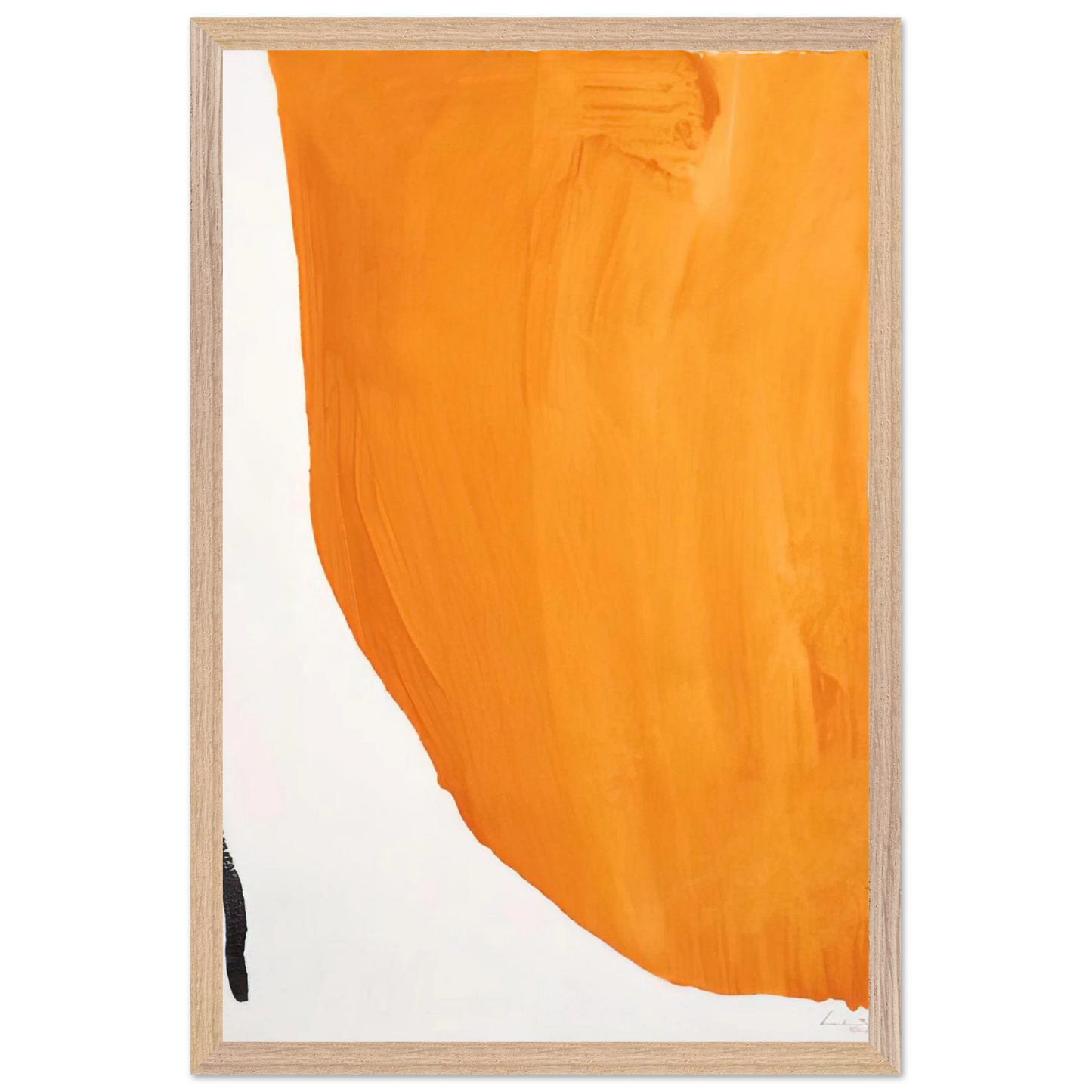 Helen Frankenthaler - Orange Downpour - 1970 Wall art - 28x43  cm / XL (11x17 inches) - Premium Wooden Framed Poster With Fine Art Paper-canvas - Wood frame