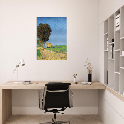 A Lane near Arles - Vincent van Gogh Brushed Aluminum Print - 70x100 cm / 28x40 inches | Vincent van Gogh Aluminum Print | Vincent van Gogh Prints
