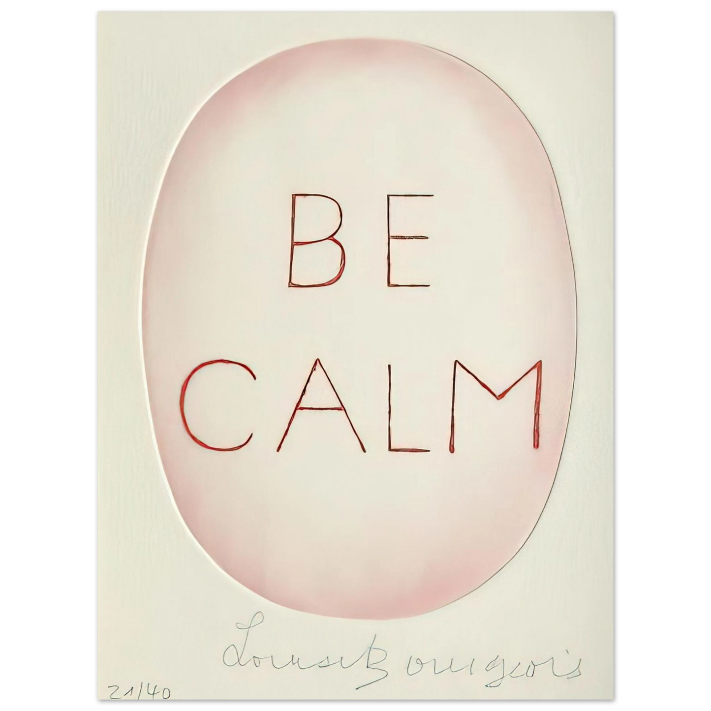 Louise Bourgeois - BE CALME OCTOBER 1ST 31ST  75x100 cm / 30x40inches Fine Art Poster