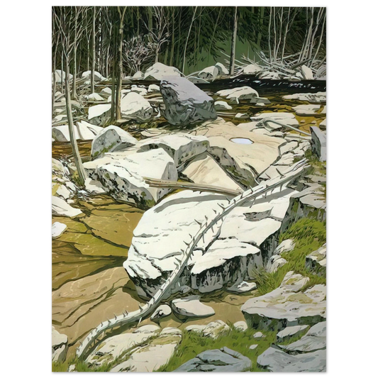 Neil Welliver - The Blue Pool - 1980  75x100 cm / 30x40inches Fine Art Poster