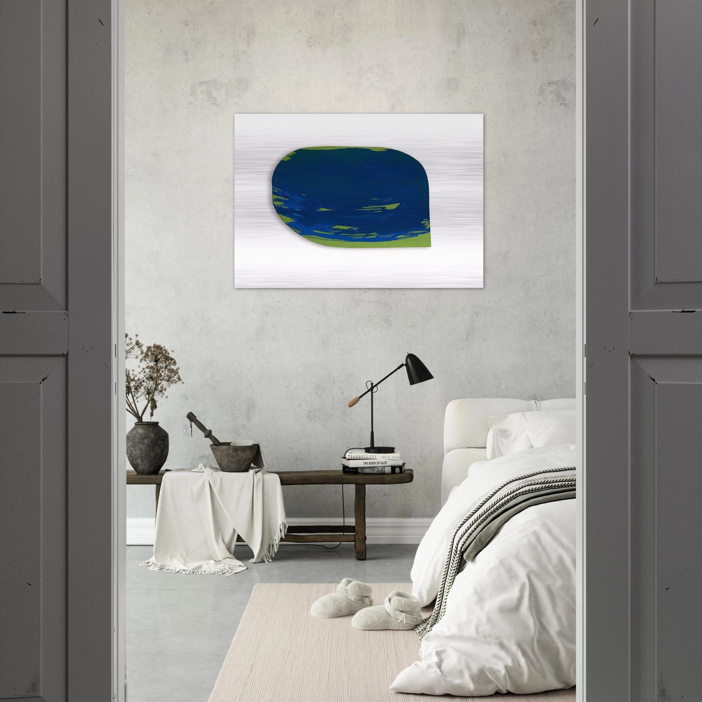 Blau auf Grün - 1965 - Blinky Palermo Brushed Aluminum Print - 70x100 cm / 28x40 inches | Blinky Palermo Aluminum Print | Blinky Palermo Prints