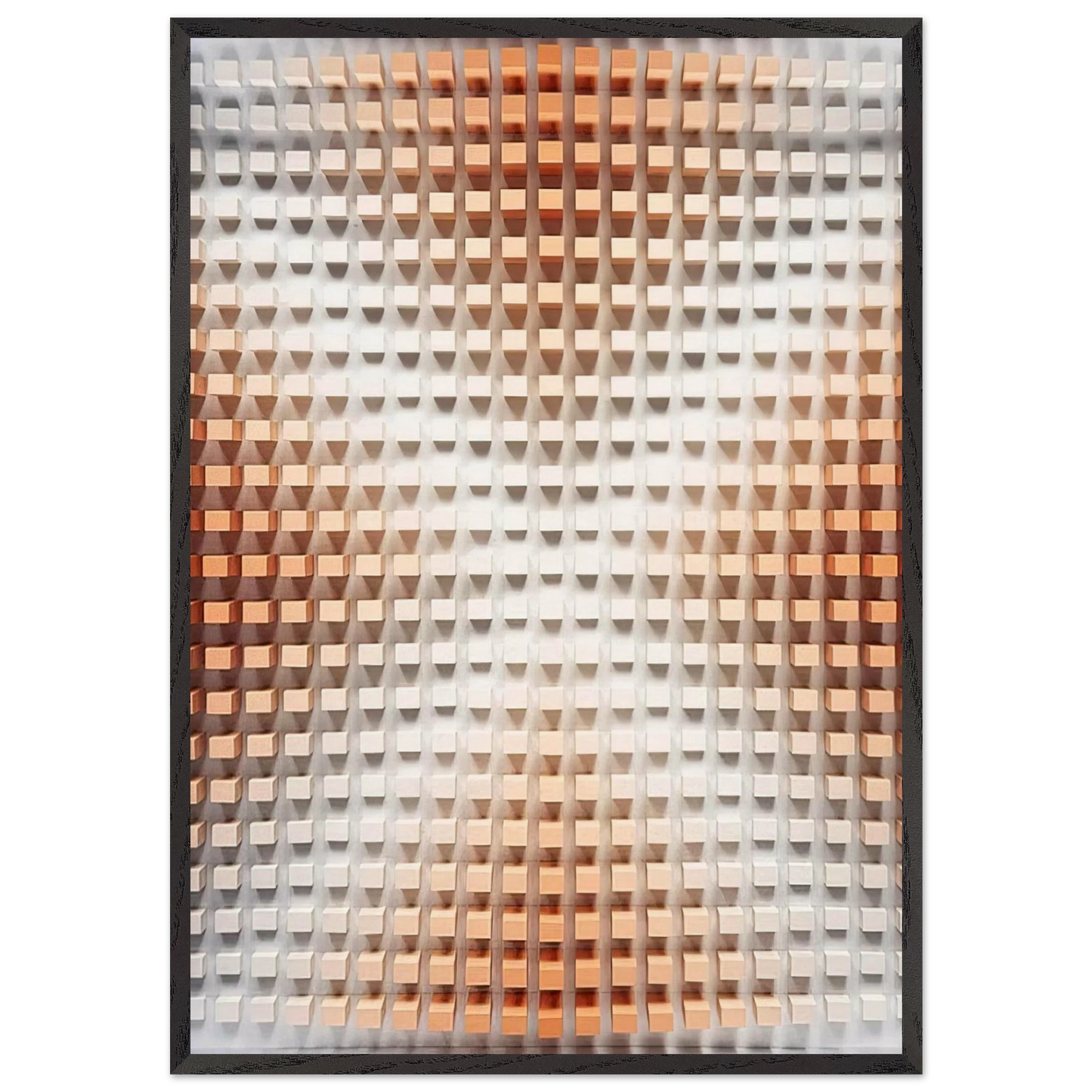 Rilievo cromodinamico - Op Art - Dadamaino 70x100 cm / 28x40 inches Framed Art Print – Black Wooden Frame