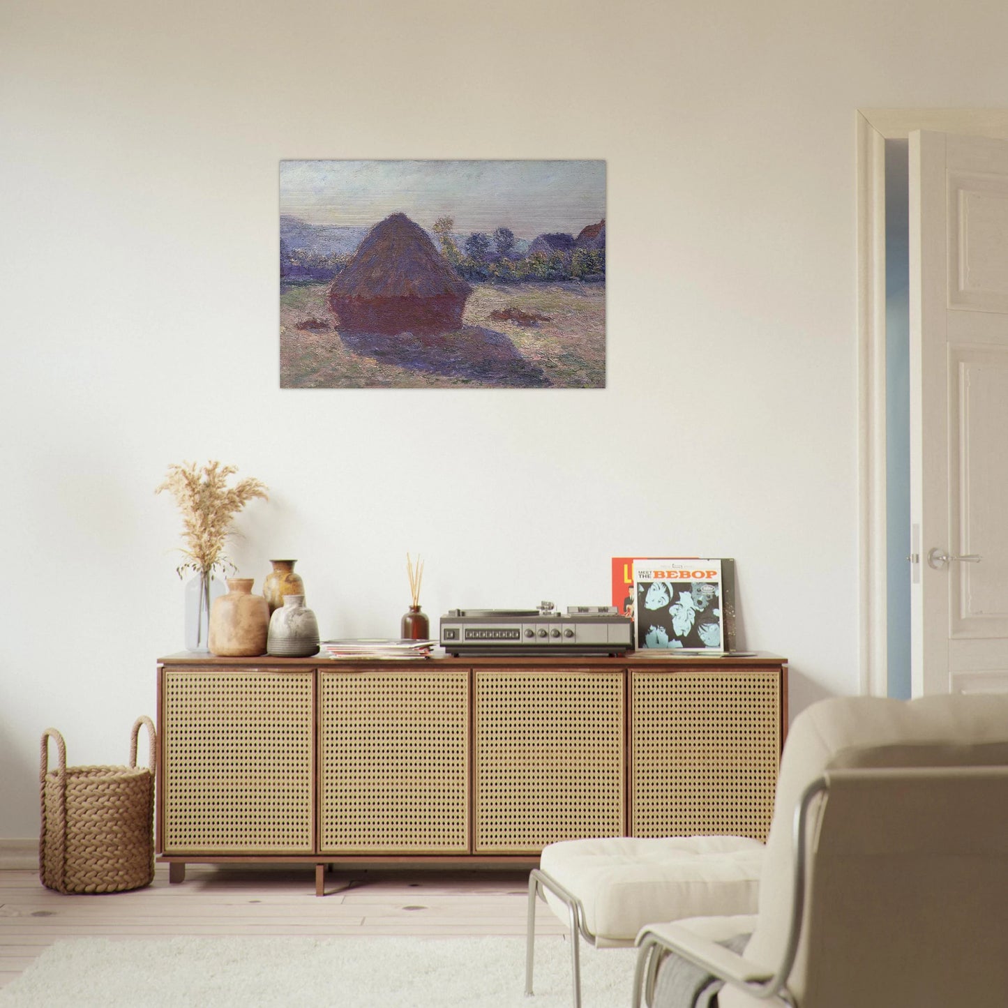 A Haystack in the Evening Sun - claude monet Brushed Aluminum Print - 70x100 cm / 28x40 inches | claude monet Aluminum Print | claude monet Prints