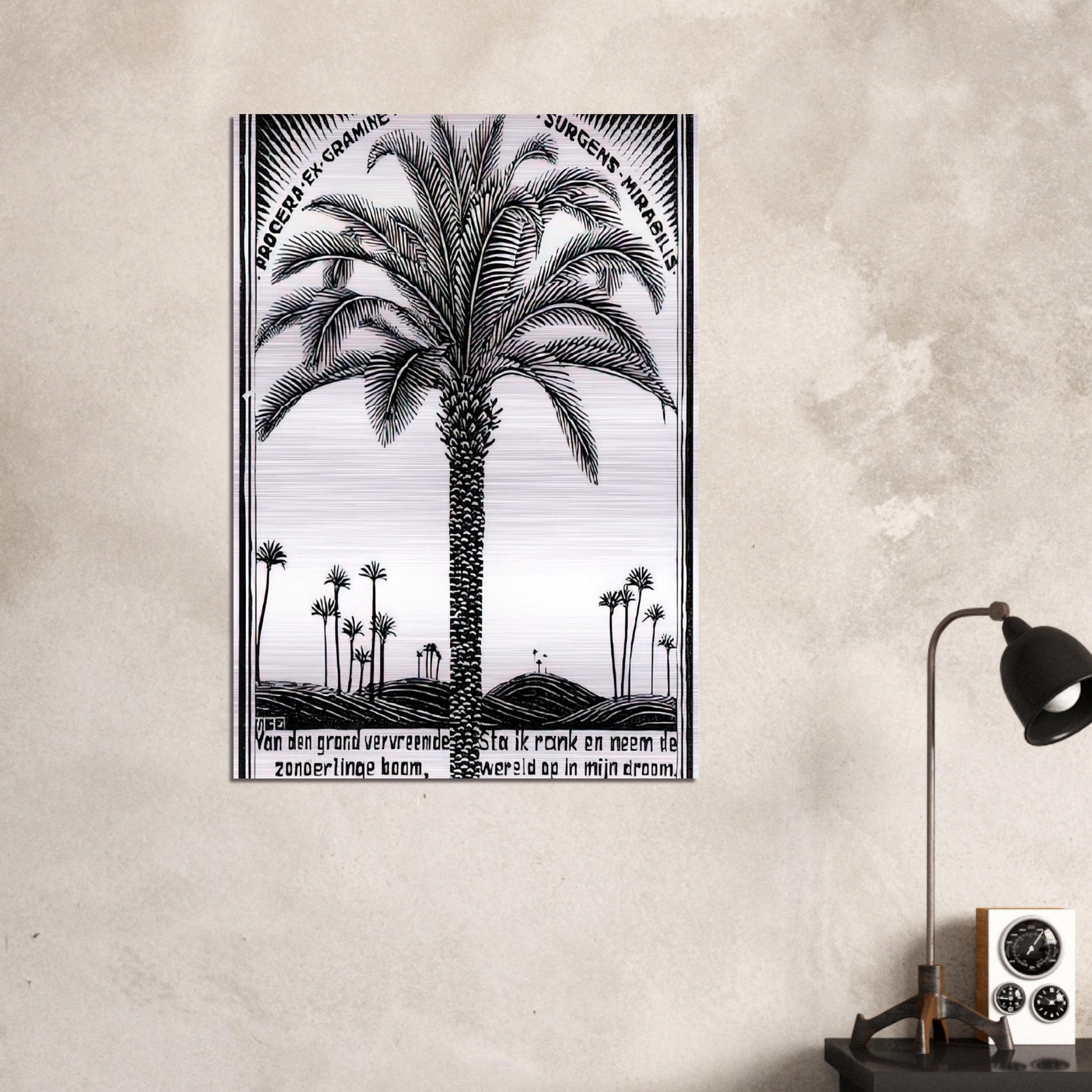 PALM TREE 1 - MC Escher Brushed Aluminum Print - 70x100 cm / 28x40 inches | MC Escher Aluminum Print | MC Escher Prints